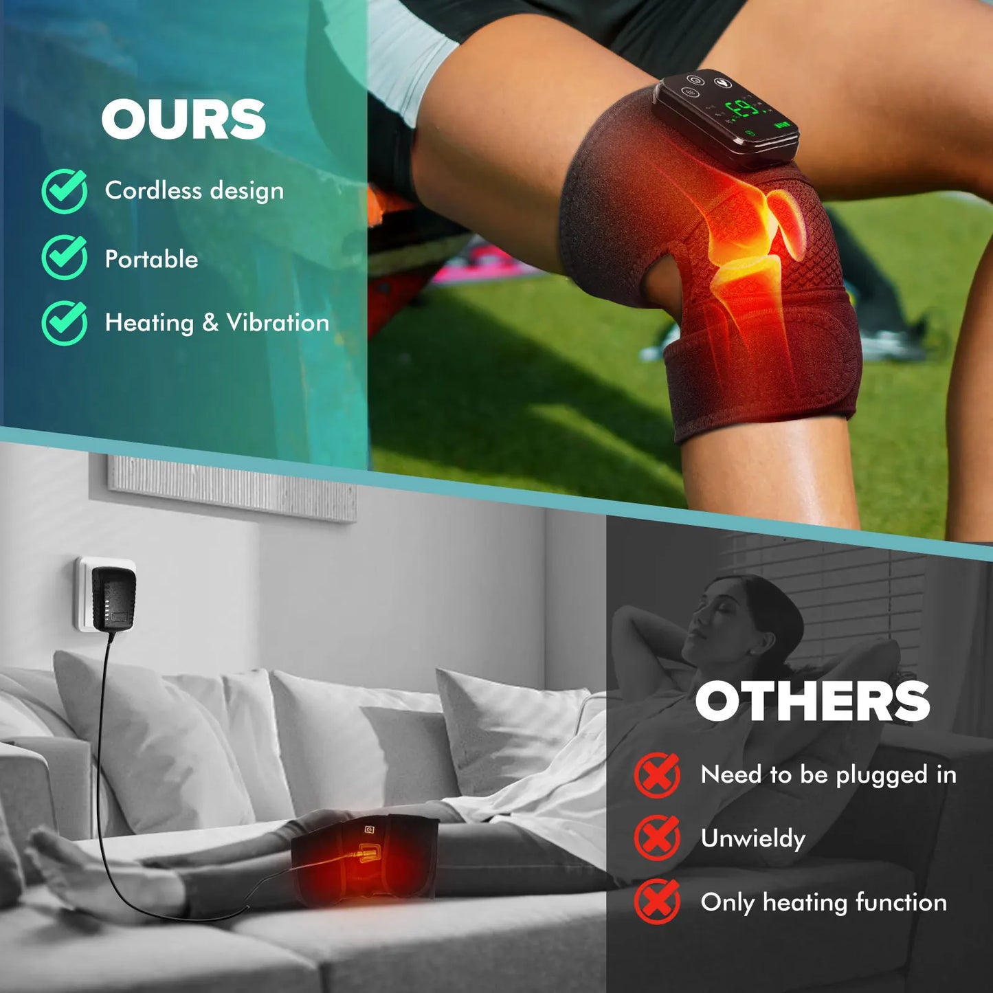 LegThera™ Heated Vibration Knee Massager