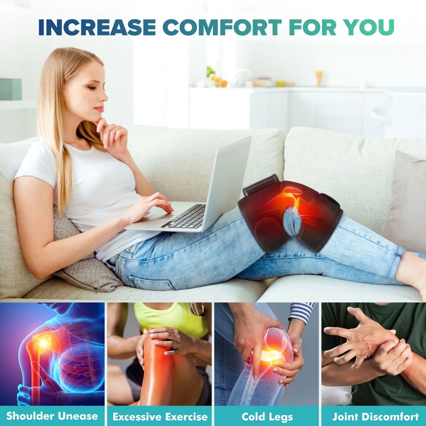 LegThera™ Heated Vibration Knee Massager